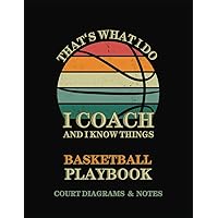 Basketball Playbook „I Coach and I Know Things“ - Court Diagrams & Notes: The Ultimate Coaching Journal for Play Strategy, Practice Sessions & Game Plans on 100 Pages for Coaches, Players & Teammates