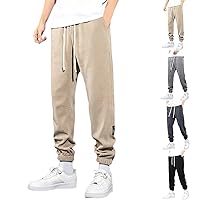 Mens Casual Cargo Pants Lightweight Hiking Pants Outdoor Drawstring Trousers Relaxed Fit Stretch Pants with Pockets