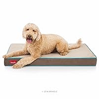 Waterproof Memory Foam Pet Bed - Removable and Washable Cover - 4 Inch Orthopedic Dog and Cat Bed - Fits Most Crates