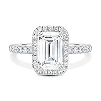 Kiara Gems 3.50 CT Emerald Infinity Accent Engagement Ring, Wedding Ring, Eternity Band Vintage Solitaire Silver Jewelry Halo-Setting Anniversary Praise Ring Gift