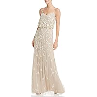 Adrianna Papell Women's Beaded Dress with Popover Bodice