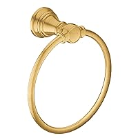 Moen Weymouth Brushed Gold Bathroom Hand -Towel Ring, YB8486BG