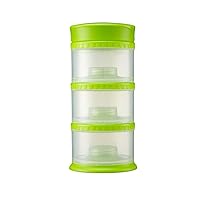 Packin' Smart Stackable and Portable Storage System for Formula, Liquid, Baby Snacks and More. 3 Stackable Cups in Lime. BPA Free, 12 Ounce