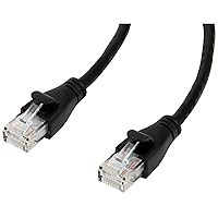 Amazon Basics RJ45 Cat 6 Ethernet Patch Cable, 1Gpbs Transfer Speed, Gold-Plated Connectors, 3 Foot For PC, TV, tablet, router, printer, Black