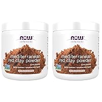 NOW Solutions, Mediterranean Red Clay Powder, Pure Powder for Sensitive Skin Facial Mask, 14-Ounce (Pack of 2)