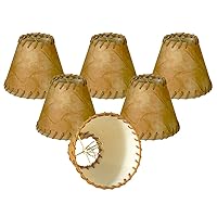 Royal Designs, Inc. Round Faux 2 Tone Leather Chandelier Basic Shade CS-973-6-6, Medium Brown, 3 x 6 x 5, Pack of 6