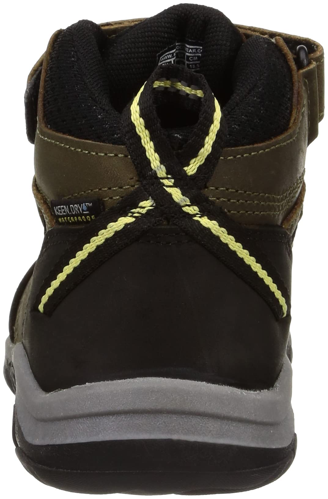 KEEN unisex child Ridge Flex Mid Height Waterproof Leather Hiking Boot, Bison/Red Carpet, 6 Big Kid US