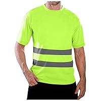 Tshirts Shirts for Men Cotton Hi Vis T Shirts Orange Work Shirts Reflective for Men