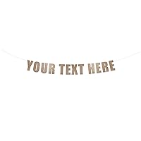 Your Text Here banner - Funny Rude Customize Your Party Banner Signs | Custom Text/Phrase Banner | Make Your Own Banner Sign | StringItBanners (Rose Gold Glitter)
