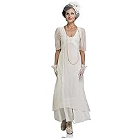 Nataya 40007 Women’s 1920s Titanic Wedding Party Vintage Dress in Ivory