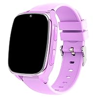 4G Kids Smartwatch Phone - Smart Cell Phone Watch for Boys Girls Ages 4-12 with Call, SOS, School Mode, Games, Camera, Alarm, Video, Music, Pedometer Children Smart Watch (Includes SIM Card) (Purple)