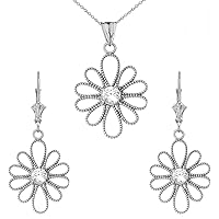 DESIGNER MILGRAIN FLOWER PENDANT NECKLACE SET IN YELLOW GOLD - Gold Purity:: 14K, Pendant/Necklace Option: Pendant With 16