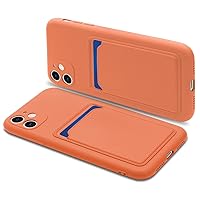 Silicone Card Case Compatible with iPhone 11 6.1 Inch - Orange