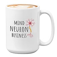 Medical Coffee Mug 15 oz White - Mind Neuron Business - Healthcare Funny Jokes Doctor Med Nursing Degree Pun