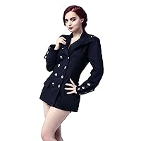 Handmade Cotton Gothic Military Jacket-Pirate Coat Steampunk Womens Clothes-Gothic Jacket Women MSP