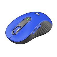 Logitech Signature M650 L Full Size Wireless Mouse - For Large Sized Hands, 2-Year Battery, Silent Clicks, Customizable Side Buttons, Bluetooth, for PC/Mac/Multi-Device/Chromebook - Classic Blue