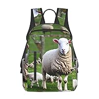 Sheep and Lambs print Lightweight Laptop Backpack Travel Daypack Bookbag for Women Men for Travel Work