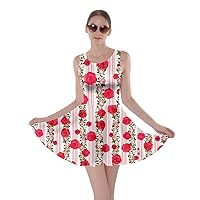 CowCow Womens Flowers Plants Floral Rose Blossom Pattern Summer Skater Dress, XS-5XL