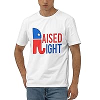 Raised Right Republican Elephant Cotton T-Shirt Man Soft Shirts Short-Shirts Sleeve T-Shirt