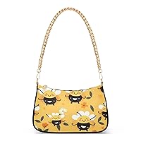 Shoulder Bags for Women Cute Bees Hobo Tote Handbag Small Clutch Purse with Zipper Closure