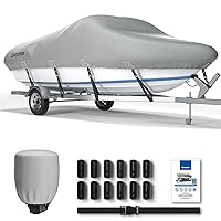 Boat Cover, 22'-24' Waterproof Universal Boat Cover, 800D UV Resistant Marine Grade Fabric Boat Cover, Fits V-Hull, Tri-Hull, Runabout Boat Cover
