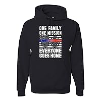 One Family Mission Everyone Goes Home Usa Patriotic Pride Mens Hoodies