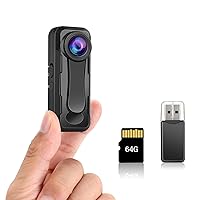 BOBLOV W1 64GB HD 1080P Body Worn Camera, Wearable Body Camera with 2 Clips, Loop Recording Body Camera Support Time Stamp, Back Clip for Traveling, Driver, Delivery Man, Lecture Recording