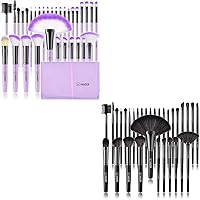 VANDER Save 20% on Makeup Brushes 32Pcs Purple Makeup Brushes Set+ 32Pcs Black Makeup Kit（Cosmetic bag not included）