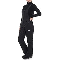 SkiGear Women's Essential Insulated Bib Overalls, Black, Medium Short