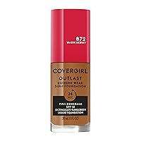 Covergirl Outlast Extreme Wear 3-in-1 Full Coverage Liquid Foundation, SPF 18 Sunscreen, Warm Tawny, 1 Fl. Oz.