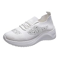 Shoes for Women Sneakers Daily Sports Leisure Flat Heel Textile Flying Weaving Women's Shoes Womens Walking Sneakers White