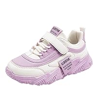 Fashion All Seasons Children Sports Shoes Girls Flat Sole Thick Sole Non Slip Light Lace Up Hook Loop Sneaker Size 5