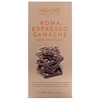 Handcrafted Gourmet Dark Chocolate Bar with Artisanal 100% Kona Espresso Ganache Topped with Real Coffee Beans (85g)