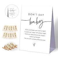 Don't Say Baby Baby Shower Game,Baby in Bloom Baby Shower Decorations,Mini Clothespins for Baby Shower,Neutral Baby Shower Decorations,Little Cutie Baby Shower,1 Sign & 50 Mini Clothespins Set-D7