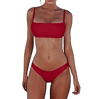 XJYIOEWT and Floral One Shoulder Scalloped Bikini Sexy Bikini Set Push Up Brazilian Swimwear Beachwear Swimsuit