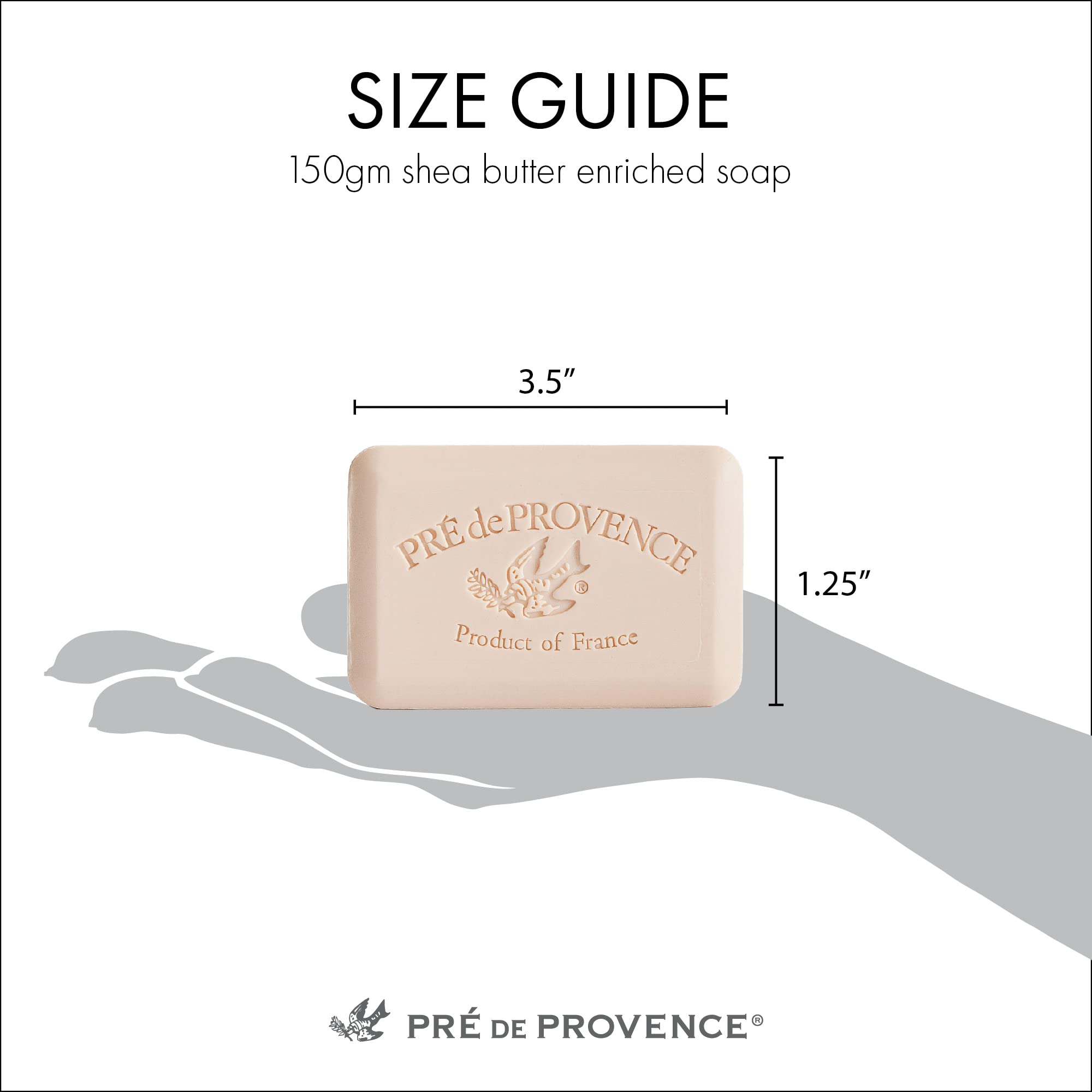 Pre de Provence Artisanal French Moisturizing Soap Bar, Shea Butter Enriched, Quad Milled for Long Lasting Rich Smooth Lather, 5.3 Ounce, Honey Almond