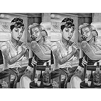 Marilyn & Audrey Tattooing Scene - by James Danger Harvey - Poster - 24
