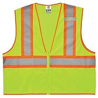 Ergodyne GloWear 8229Z ANSI Economy Two-Tone High Visibility Lime Safety Vest, 2XL/3XL