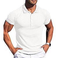 Askdeer Men's Polo Shirts Long/Short Sleeve Slim Fit Casual Shirts Classic Stretch Polo T Shirt Golf Shirts