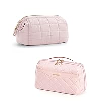 BAGSMART Makeup Bag Travel Large Cosmetic Bag, Puffy Padded Make Up Bags for Women Large Capacity Makeup Organizer Case, Wide-open Pouch Purse Storage Travel Essentials Toiletries Accessories Brushes,