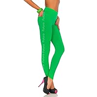 Full Length Leggings with Pockets Stretchy High Waist Trousers Sizes 8-20 LPK