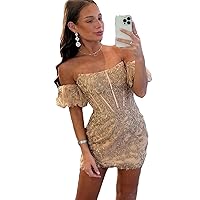 Women's Lace Applique Bodycon Homecoming Dresses Short 2024 Tight Lace Junior Party Gown with Detachable Sleeve