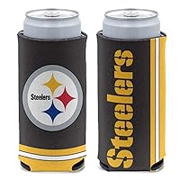 WinCraft NFL Pittsburgh Steelers Slim Can Cooler, Team Colors, One Size