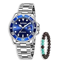 Raitown Herren-Armbanduhr, Edelstahl, japanisches Quarzuhrwerk, wasserdicht, leuchtend, 42 mm, großes Zifferblatt, modisch, Business, klassisches Design, schwarz, grün, blau