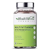 Multivitamin with Probiotics - 45 Ingredients Supplement for Men and Women | Vitamin C, D, E, B3, B5, B12, Zinc, Magnesium, Giloy & Biotin | Immunity & Gut Health - 120 Veg Tablets for Men & Women