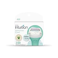 Schick Intuition Sensitive Skin Womens Razor Refills with Vitamin E & Aloe, Pack of 1(count of 3)