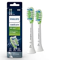 Philips Sonicare Genuine W3 Premium White Replacement Toothbrush Heads, 2 Brush Heads, White, HX9062/65
