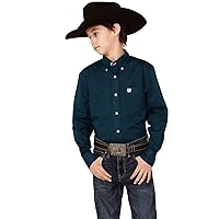 Boy's Match Dad Solid Button Down Western Shirt