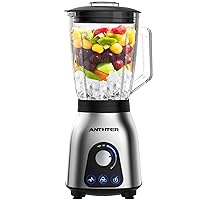 Anthter Professional Blender, 950W High Power Countertop Blenders for Kitchen, 50 Oz Blender Glass Jar for Shakes, Ideal for Smoothies,Crush Ice,Purees,Stainless Steel