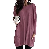 Women's Valentine Sweatshirts Fashion Casual Round Neck Small Pocket Medium Long Printed Sleeve Top, S-3XL